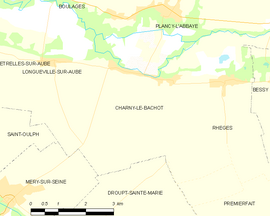 Mapa obce Charny-le-Bachot