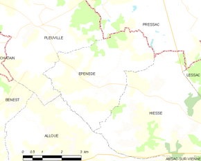 Poziția localității Épenède