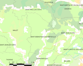 Poziția localității Saint-Sébastien-d'Aigrefeuille