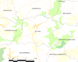 Mapa obce Le Theil