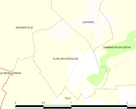 Mapa obce Flins-Neuve-Église