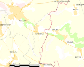 Mapa obce Authieule