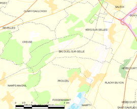 Mapa obce Bacouel-sur-Selle