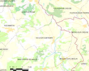 Poziția localității Vicq-sur-Gartempe