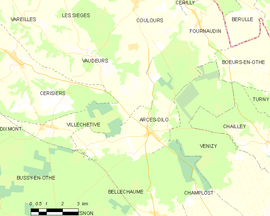 Mapa obce Arces-Dilo
