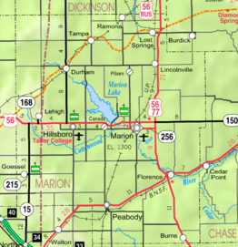 Kaart van Marion County