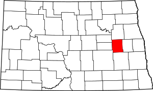 Map of North Dakota highlighting Griggs County