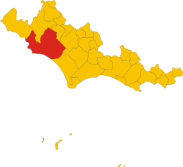 Posizione del comune di Latina nell'omonima provincia