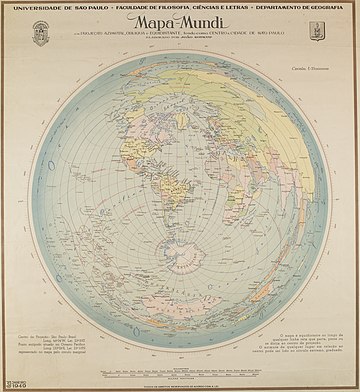 File Mapa Mundi Em Projecao Azimutal Obliqua E Equidistante Tendo Como Centro A Cidade De Sao Paulo Elaborado Por Joao Soukup 1 Usp Fflch Departamento De Geografia Acervo Do