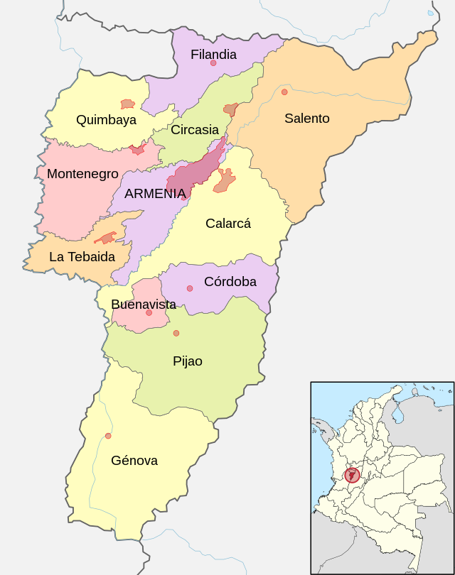 Općine u departmanu Quindío