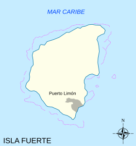 Kort over Fuerte Island