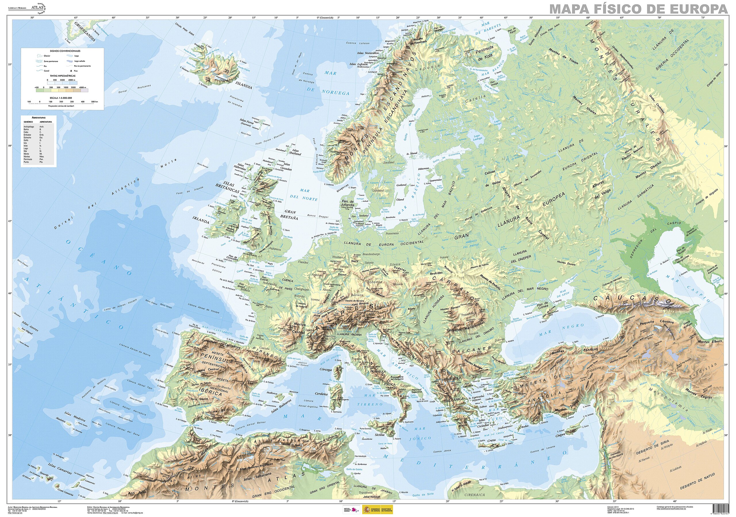 MAPA FISICO EUROPA