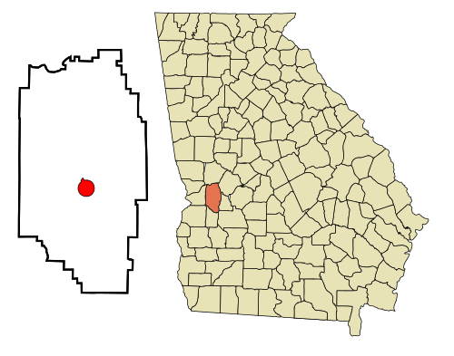 Location in Marion County and the state of Georgia