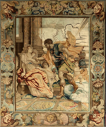 Tapestry: Mars appears to Rhea Silvia, No. 8 in a series (History of the Consul Decius Mus), Rubens (c.1629)