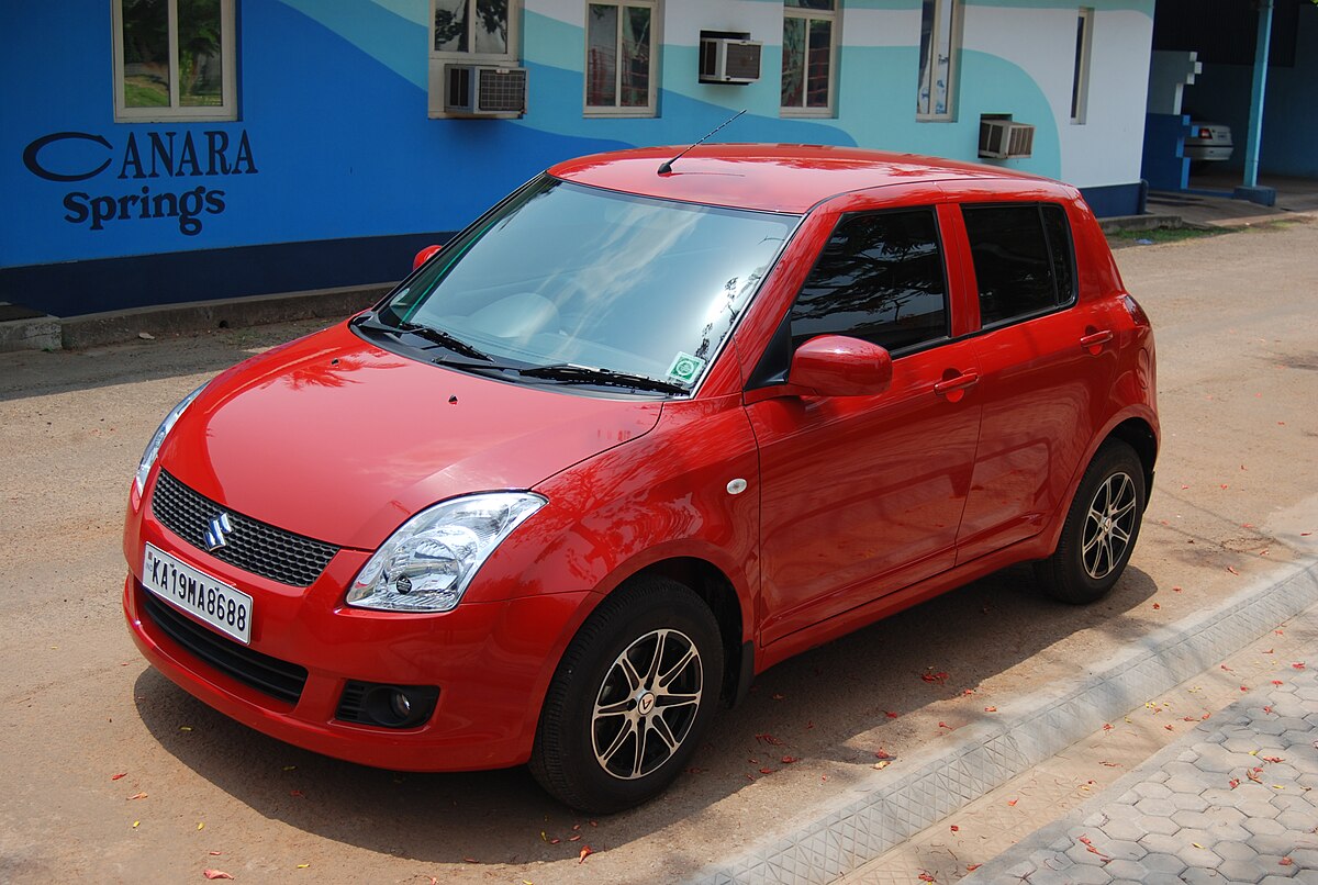 maruti swift modified in red