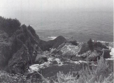 McWay Falls (circa 1963) falling directly into the ocean before mudslides and debris caused a beach to form