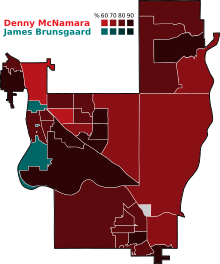 Republican primary election results by precinct. Minnesota District 54 Republican special primary 2018.svg