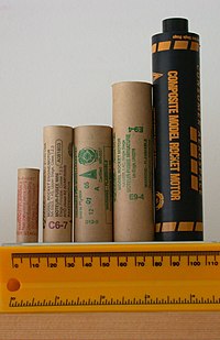 The four leftmost motors are Estes black powder rocket motors. Model Rocket Motors.jpg