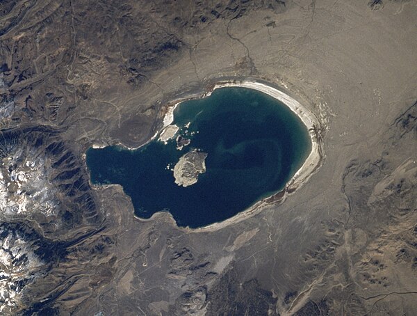 Image of Mono Lake from space, 1985