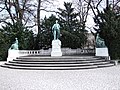 Statue of Goethe, place de l'Université, Strasbourg. Ernst Waegener sculpt., 1904, for 150th anniversary of the poet's death, with figures of Melpomene and Erato with a lyre