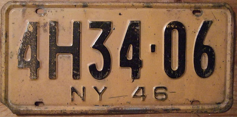 File:NEW YORK 1946 LICENSE PLATE - Flickr - woody1778a.jpg