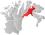 Tana markert med rødt på fylkeskartet