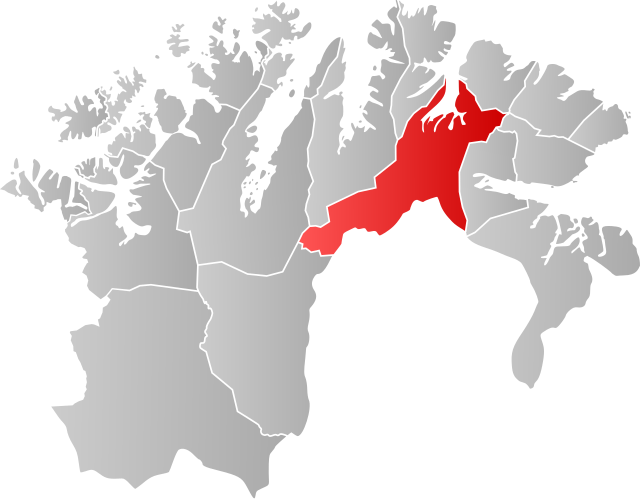 Lage der Kommune in der Provinz Finnmark