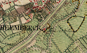 Neder-over-Heembeek : Fort des trois Trous (plan de Ferraris 1777).