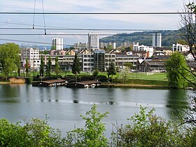 Widok z Wettingen nad Limmat do Neuenhof