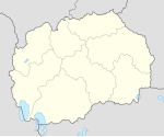 Kalen på en karta över Nordmakedonien