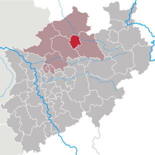 Lage von Münster in Nordrhein-Westfalen und im Regierungsbezirk Münster