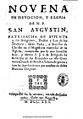 Novena en devoción (1722).