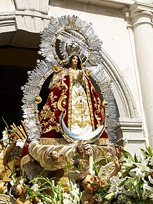 Imagen de Nuestra Señora de los Ángeles, patrona de Getafe, sacada en las fiestas patronales