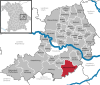 Placering af Oberschneiding-samfundet i Straubing-Bogen-distriktet