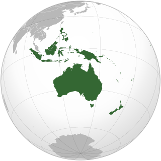 Oceania geographic region comprising Australasia, Melanesia, Micronesia and Polynesia