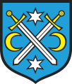 Kostrzyno, Lenkijoje, herbas su Pompėjaus gladijumi