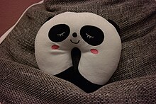 Panda shaped travel pillow. Panda shaped neck pillow.JPG