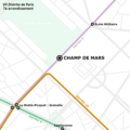 Ubicación de la estación de Champ de Mars.