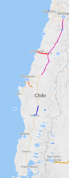 Map of passenger trains network Passenger trains in Chile.png