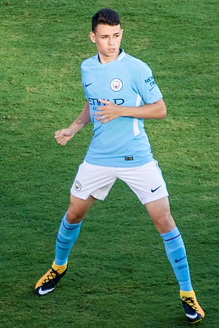 Foden con la maglia del Manchester City nel 2017