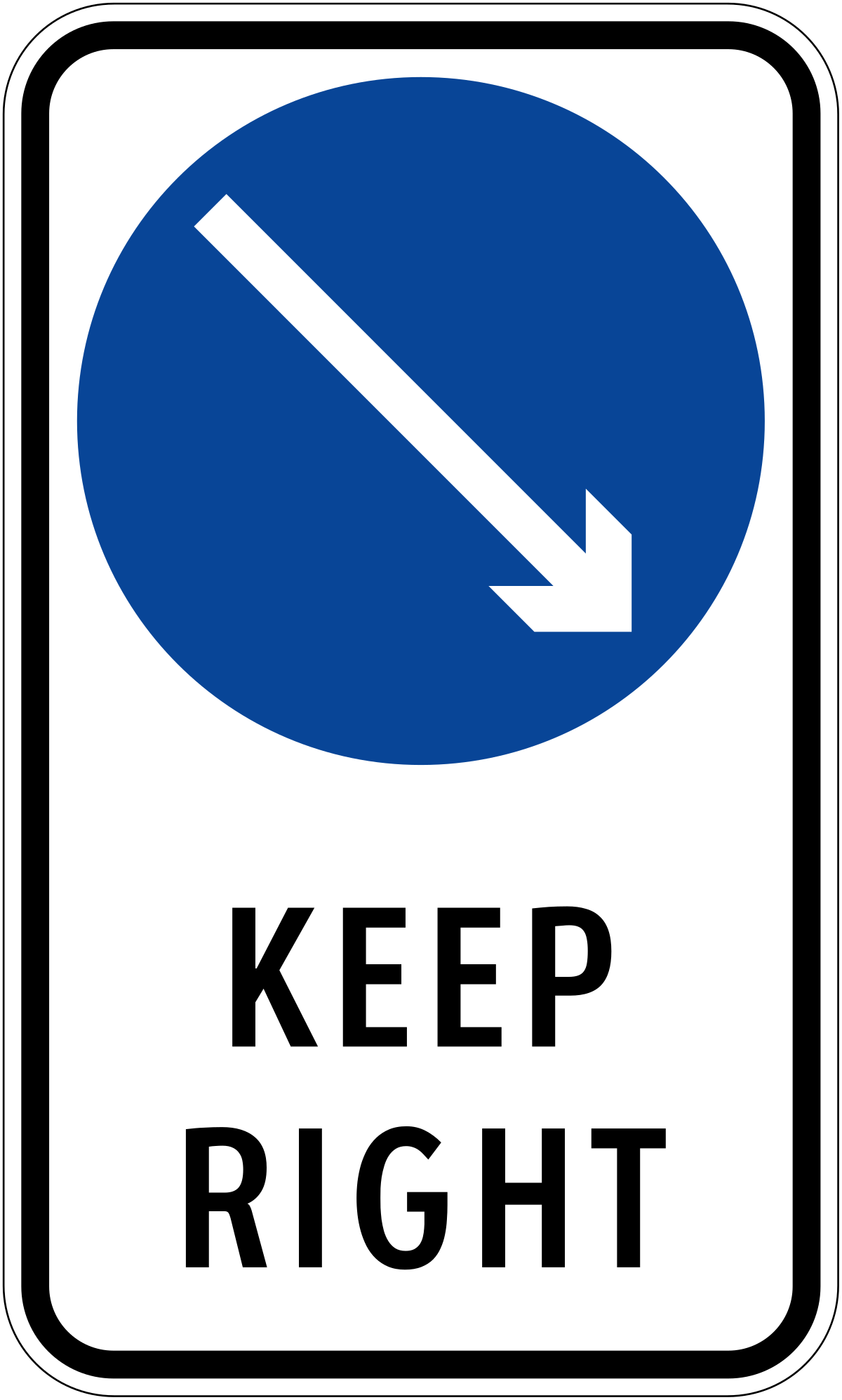 keep right road sign