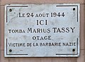 * Nomination Plaque à Marius Tassy sur le mur de l'ancienne mairie de Saint-Priest. --Benoît Prieur 20:41, 23 June 2019 (UTC) * Promotion Good quality --Llez 05:18, 24 June 2019 (UTC)