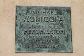 Plaque to Agricola in Wittenberg