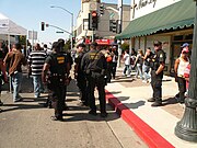 Police at motorcycle rally, Hollister, California 2007.jpg