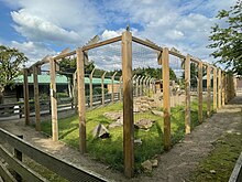 The serval enclosure. Ponderosa Zoo Serval Enclosure 2021.jpg