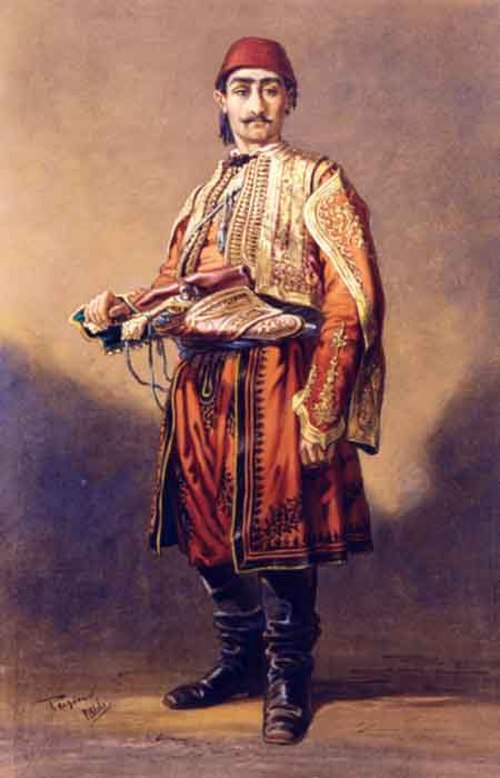 An Albanian in Wallachia (1866 watercolor by Amadeo Preziosi)