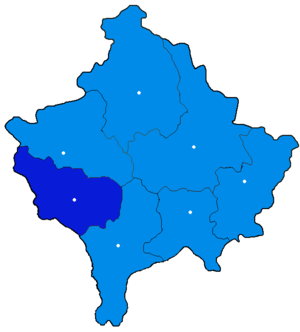 Джяковицкий округ на карте