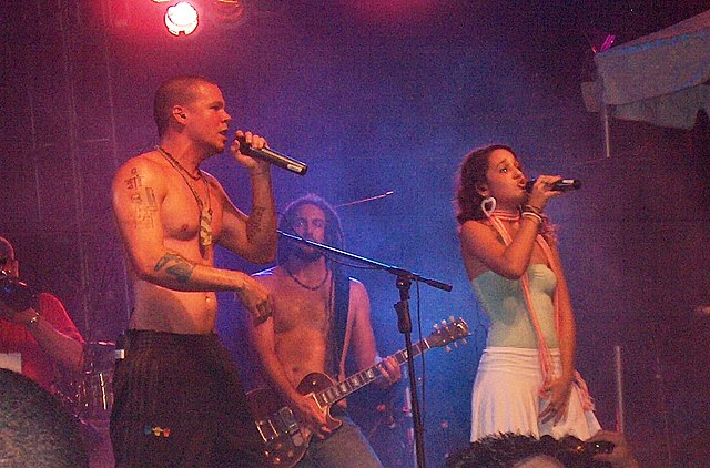 Residente and PG-13 during the 34th. Support to Claridad Festival, in San Juan, Puerto Rico, April 24, 2008