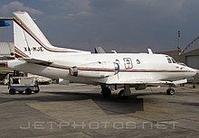 Rockwell Sabreliner 40 en plataforma de aviación general.