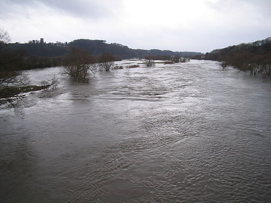 The Ruhr valley near Bochum during a flood